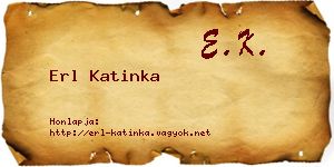 Erl Katinka névjegykártya
